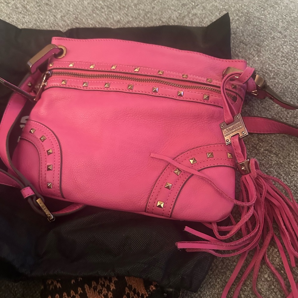 Pink Studded Crossbody Bag